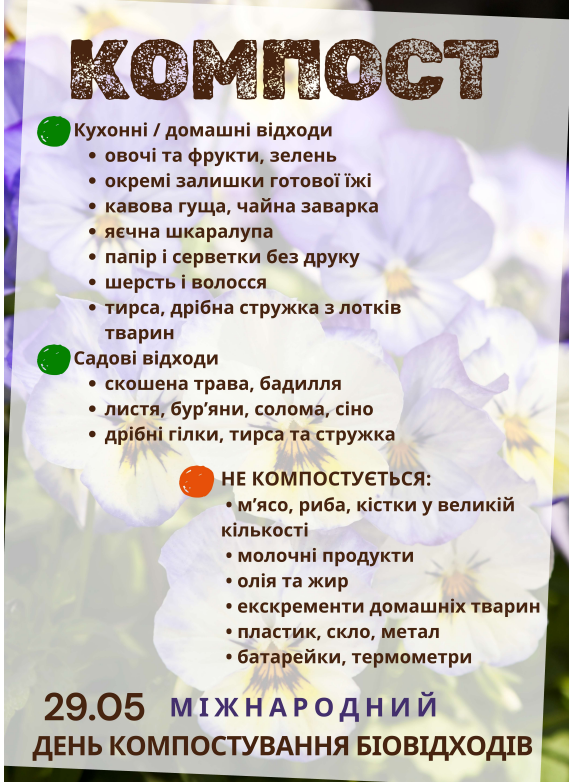 Фотографія інфографіка про компостування